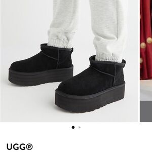 UGG Black Suede Platform Boots